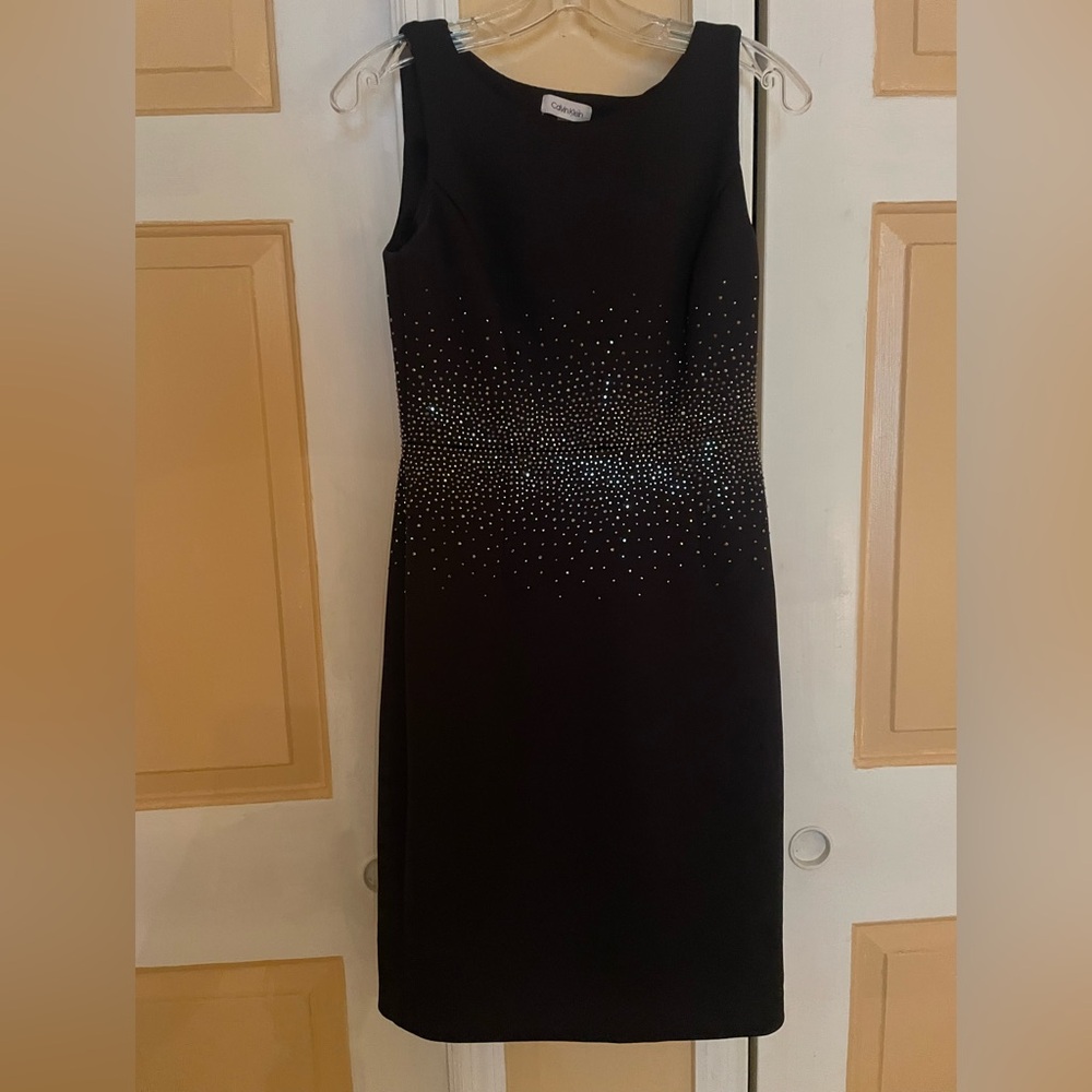 Calvin Klein Black Dress with Silver Accents